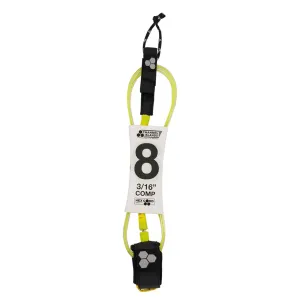 Channel Islands Hex Cord Standard 8' Surfboard Leash - Fluorescent Yellow