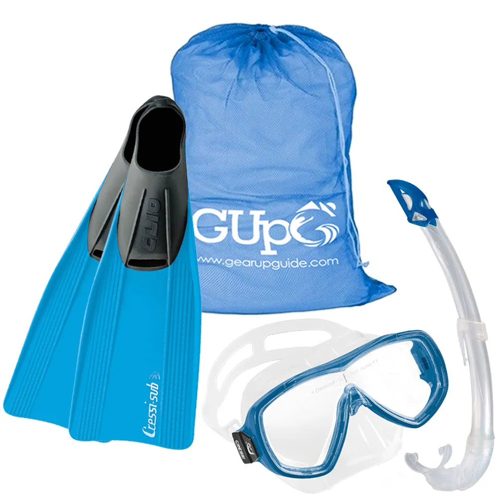 Cressi Clio Fins Mesh Gear Bag Ondina Mask & Top Youth Snorkel Set