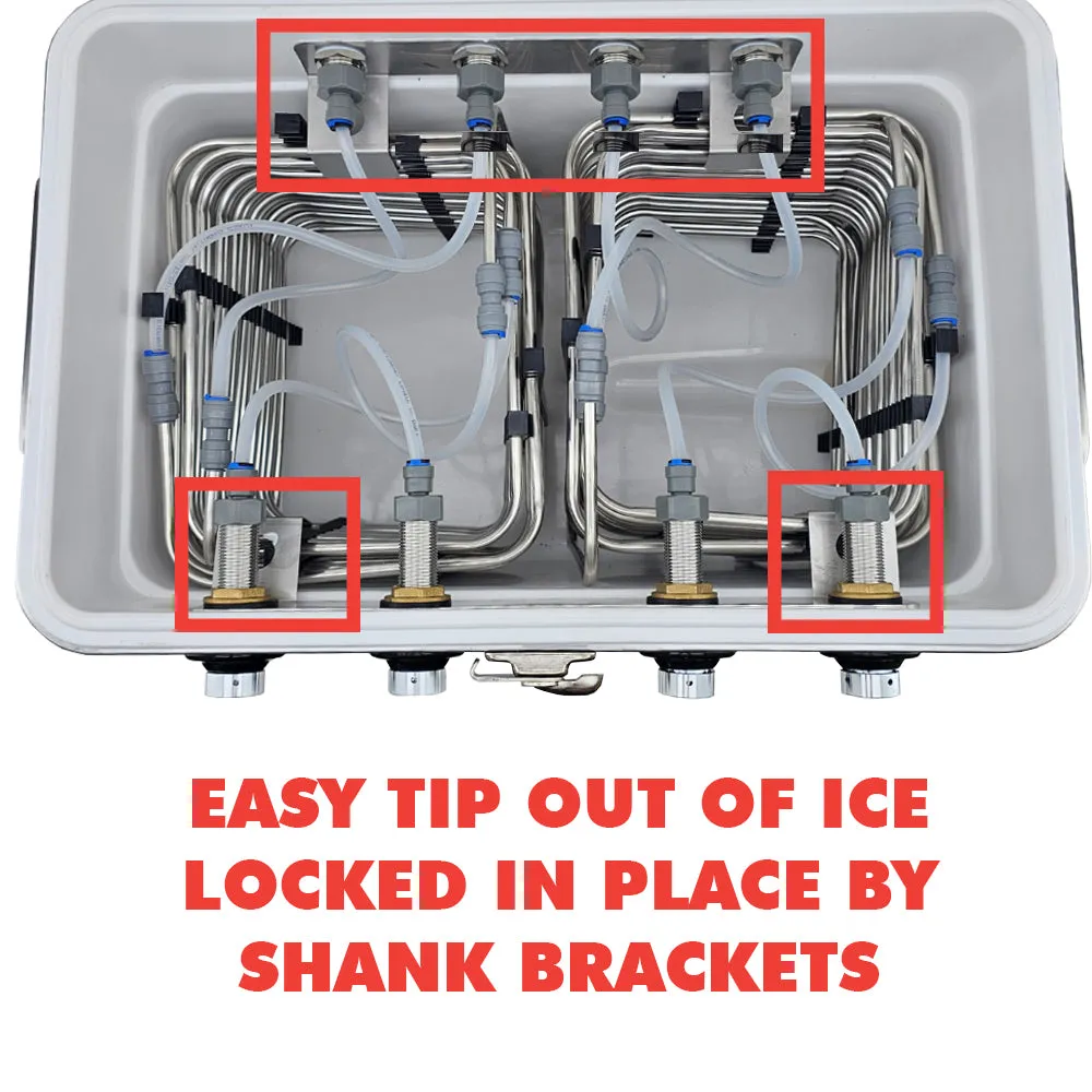 Four Tap Jockey Box Builder - Stainless Steel Cooler
