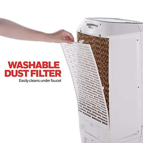 Honeywell 2.6 Gallon Indoor Portable Evaporative Air Cooler for Garage, Basement, Attic, 115V, for up to 120 Sq. Ft. with Remote, Quiet, Low Energy, Compact, White