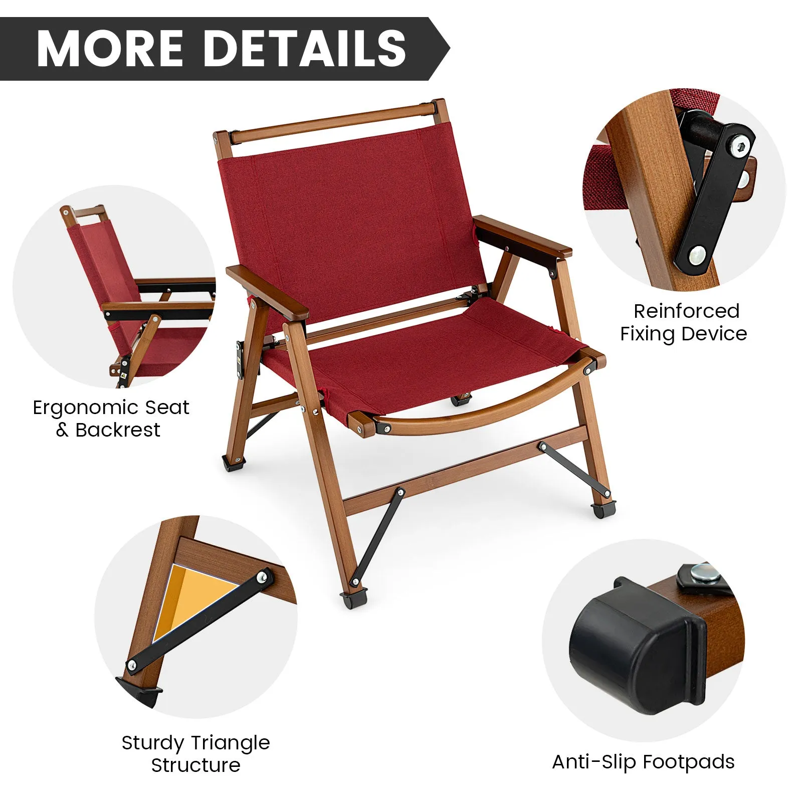 NNECW Patio Folding Portable Outdoor Chair for Camping Fishing Picnic-1 piece