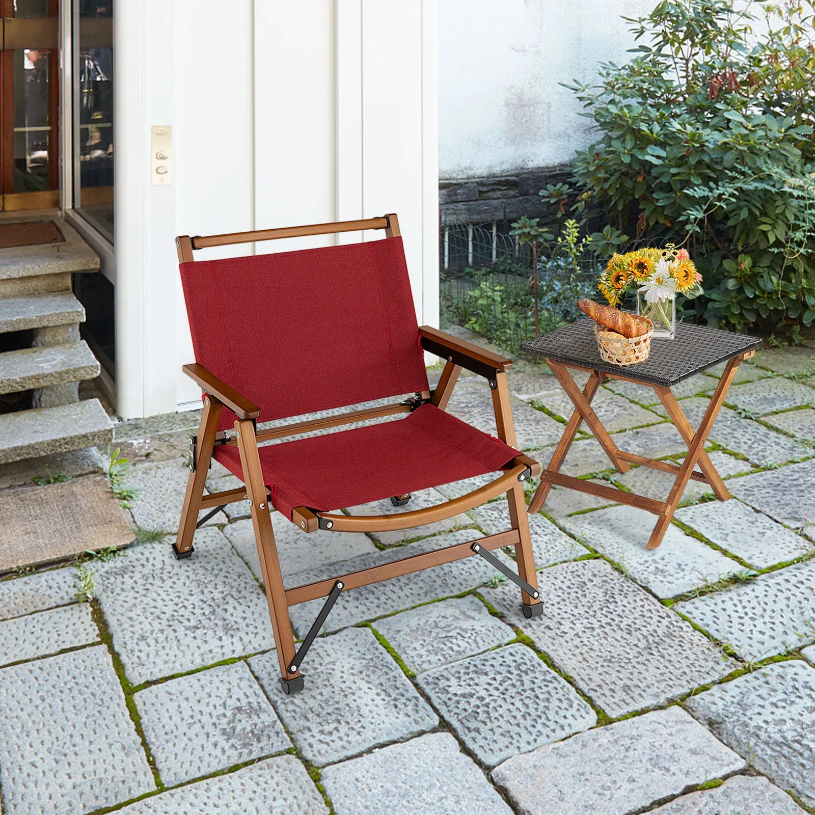 NNECW Patio Folding Portable Outdoor Chair for Camping Fishing Picnic-1 piece