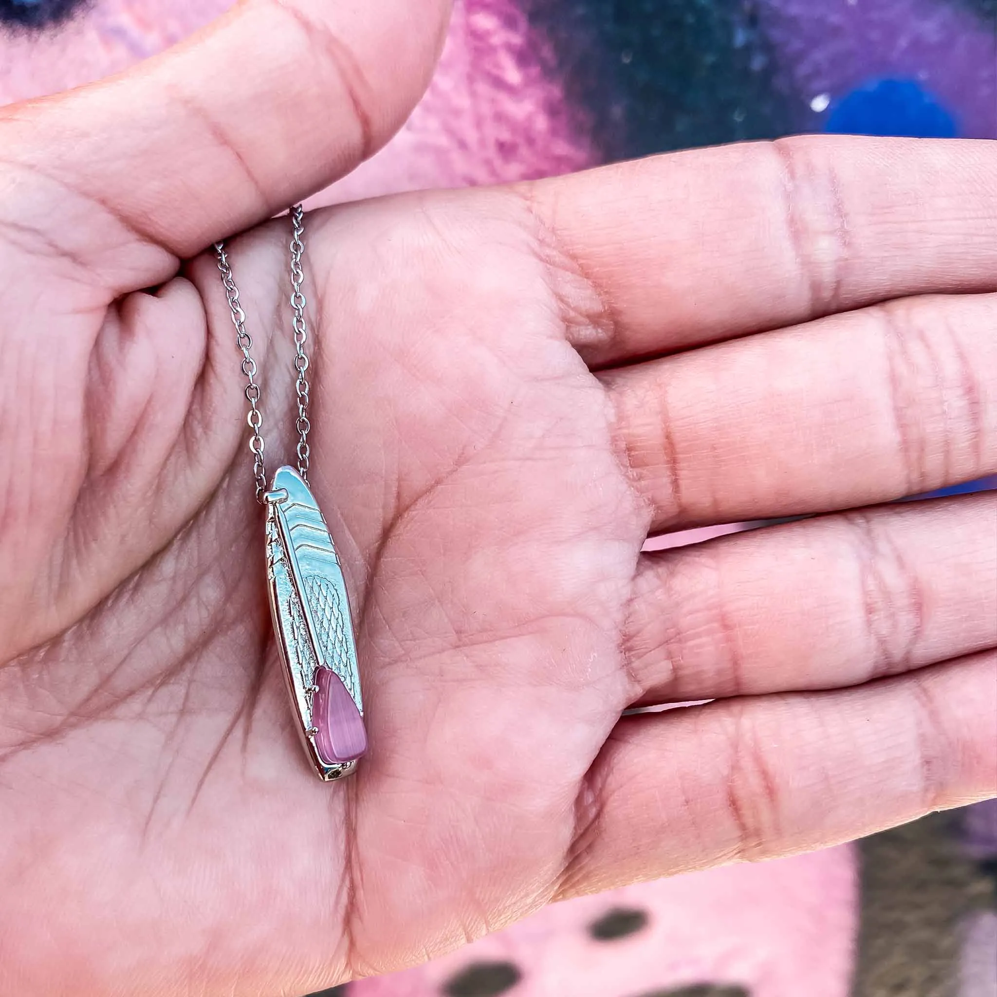 OCTOBER Birthstone Paddle board Necklace in Tourmaline