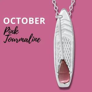 OCTOBER Birthstone Paddle board Necklace in Tourmaline