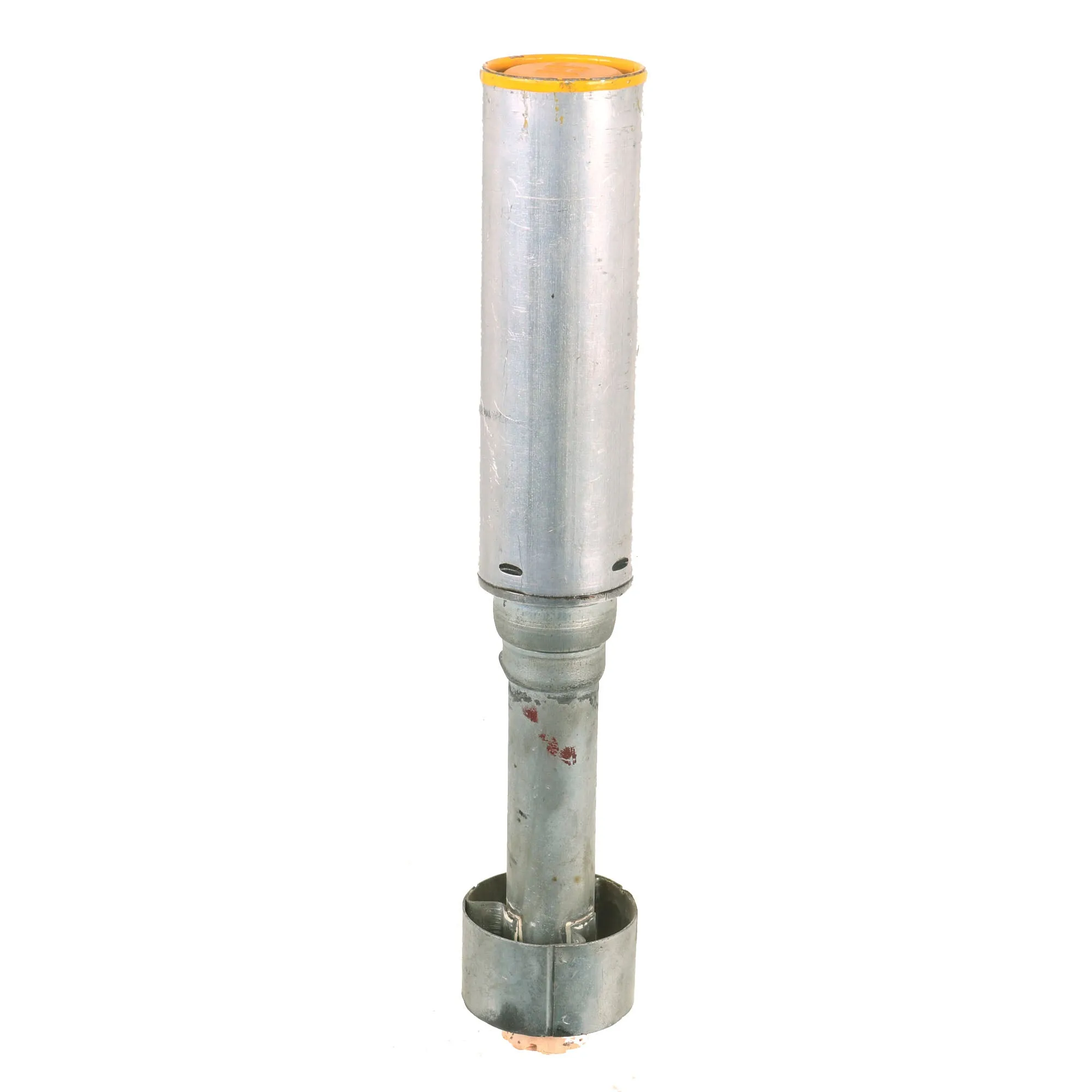 Original U.S. WWII M21A1 Amber Star Signal Parachute Flare in Tube - Dated August & October 1944