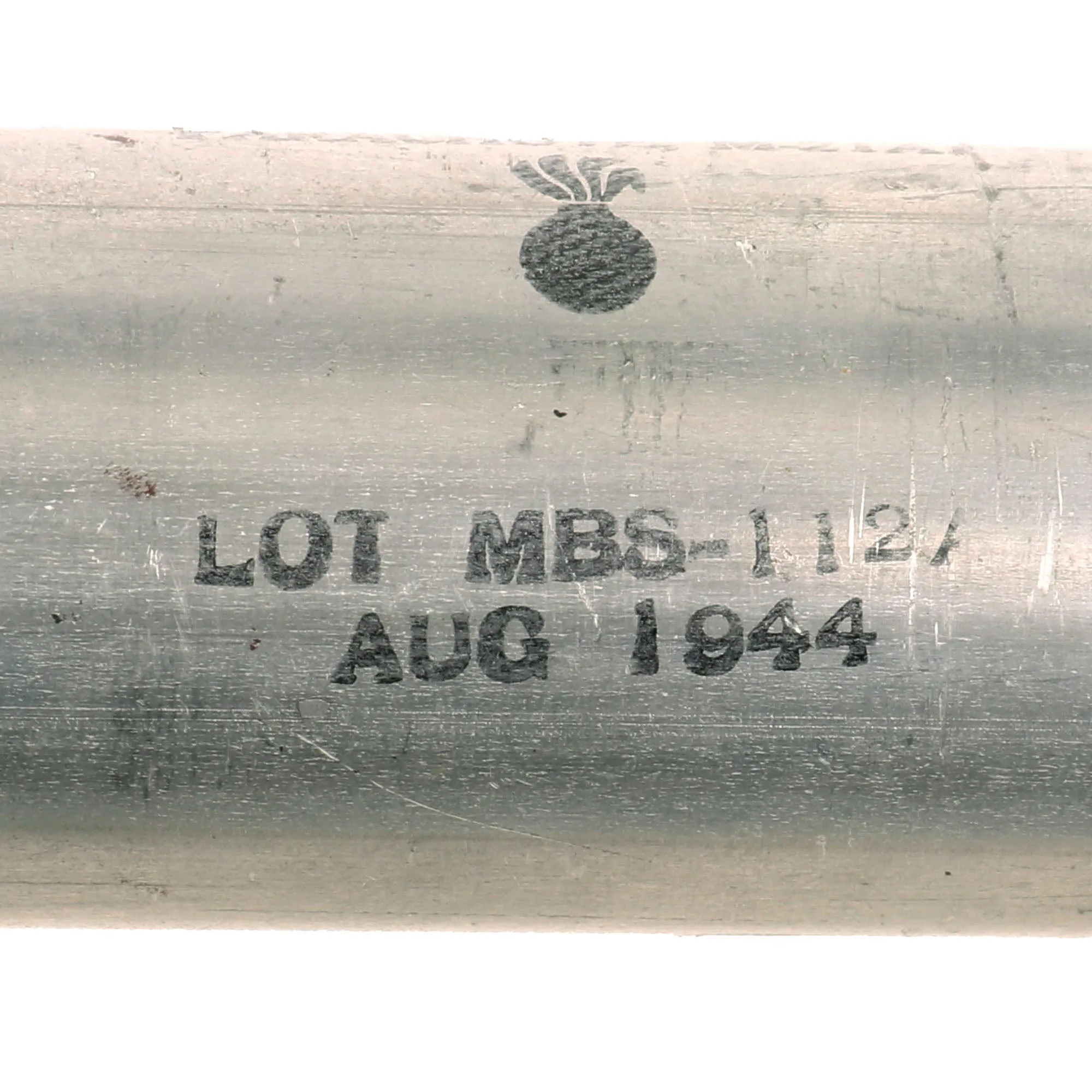 Original U.S. WWII M21A1 Amber Star Signal Parachute Flare in Tube - Dated August & October 1944