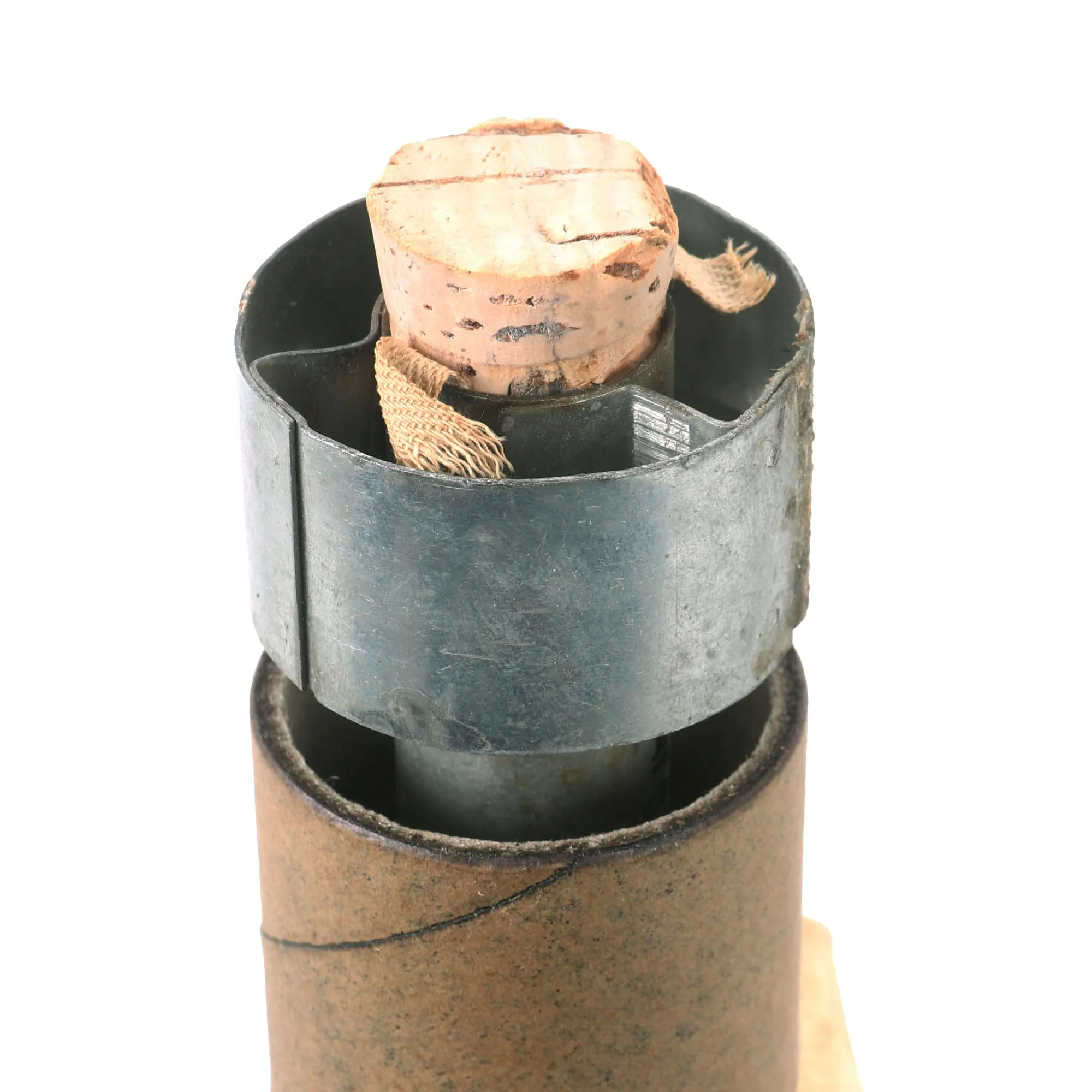 Original U.S. WWII M21A1 Amber Star Signal Parachute Flare in Tube - Dated August & October 1944