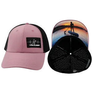 Paddle Board Hat | Low Profile | Ponytail | Lavender - Black