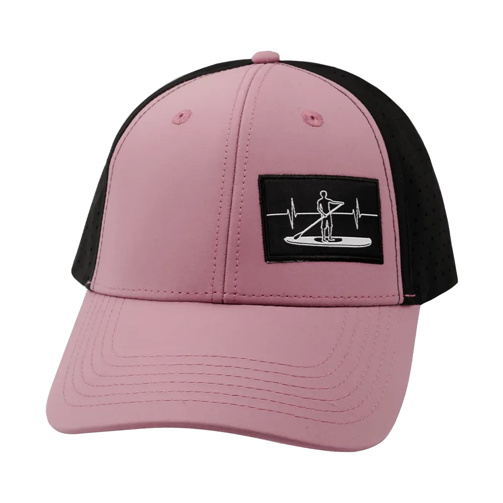 Paddle Board Hat | Low Profile | Ponytail | Lavender - Black
