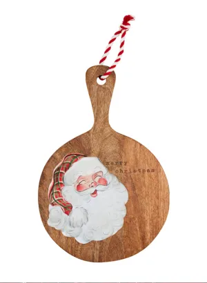 Round Santa Wood Enamel Board