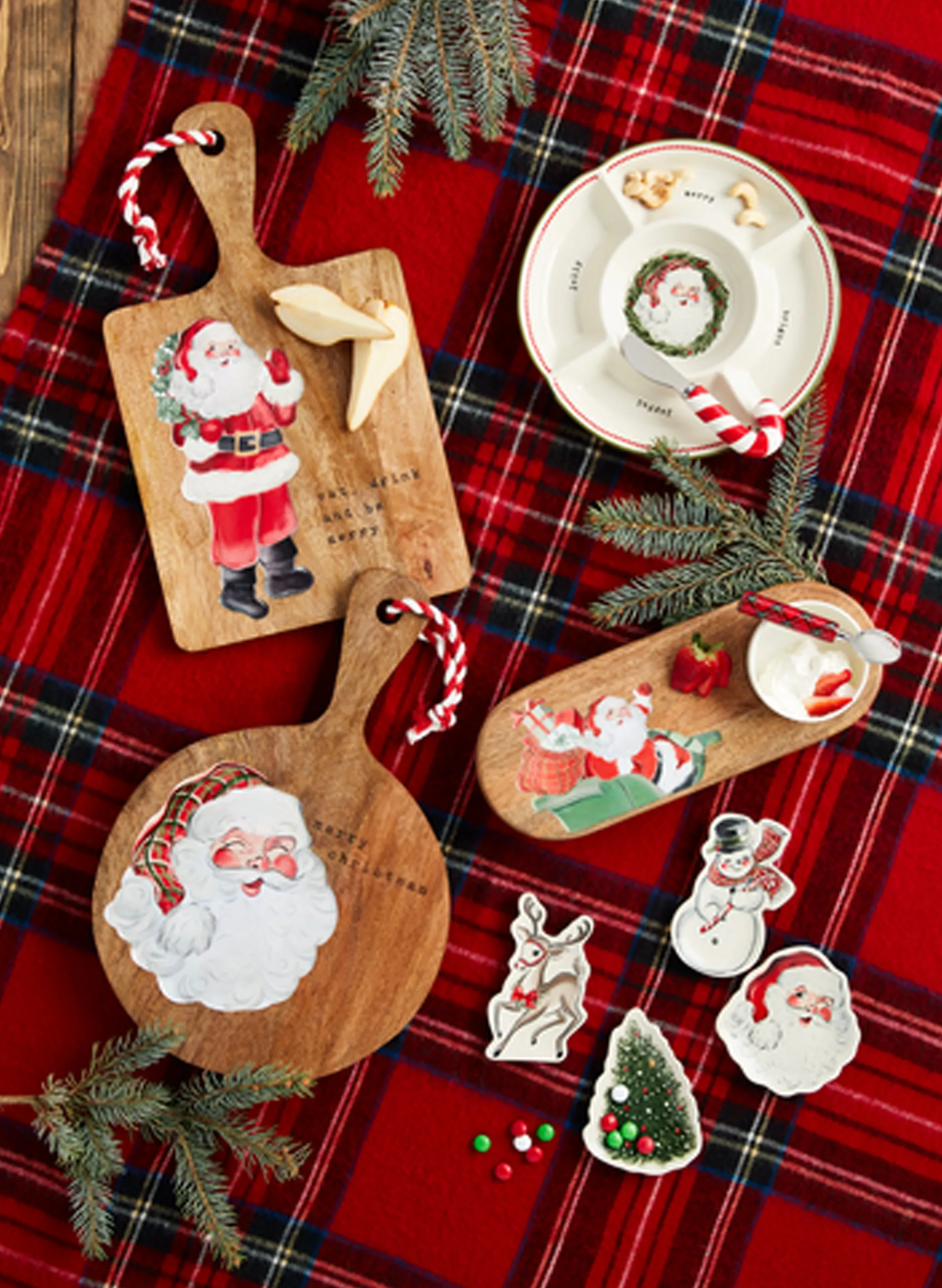 Round Santa Wood Enamel Board